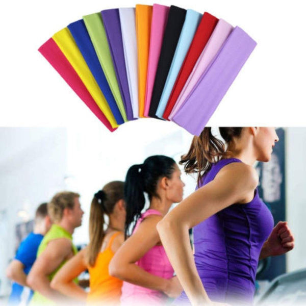 Headbands Plain Headband Elastic Stretch Sports Yoga Hair Band Unisex 8Cm Wide Wrap Hot Pink