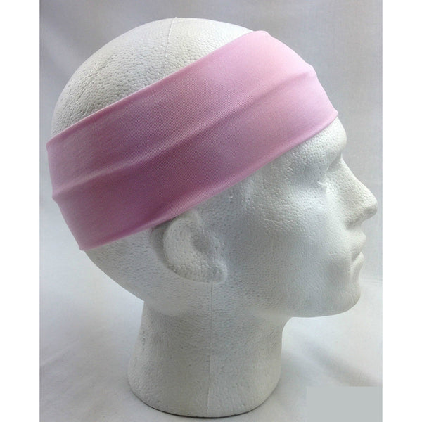 Headbands Plain Headband Elastic Stretch Sports Yoga Hair Band Unisex 8Cm Wide Wrap Light Pink