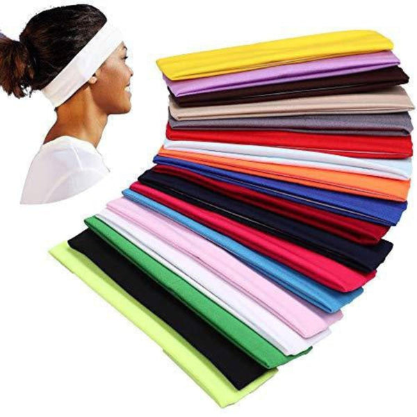 Headbands Plain Headband Elastic Stretch Sports Yoga Hair Band Unisex 8Cm Wide Wrap Light Pink