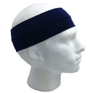 Headbands Plain Headband Elastic Stretch Sports Yoga Hair Band Unisex 8Cm Wide Wrap Navy Blue