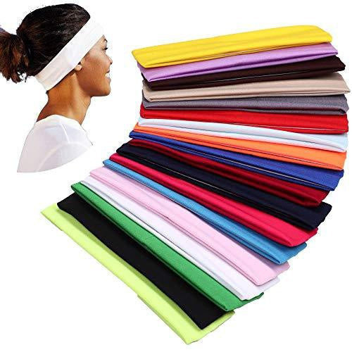 Headbands Plain Headband Elastic Stretch Sports Yoga Hair Band Unisex 8Cm Wide Wrap Purple