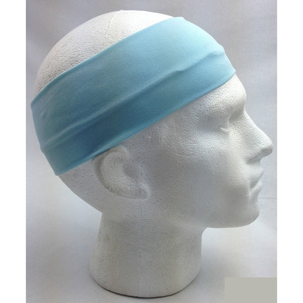 Headbands Plain Headband Elastic Stretch Sports Yoga Hair Band Unisex 8Cm Wide Wrap Sky Blue