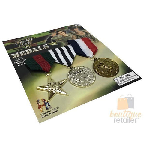 Unisex Costumes 3X Army Solider Medals Combat Party Costume Halloween Fancy Dress Replica