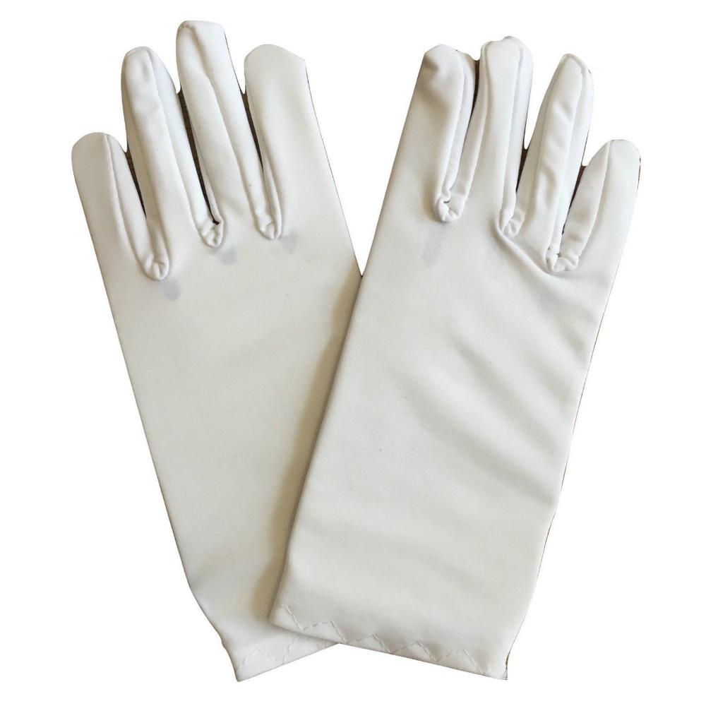 Gloves Ladies Short Costume Party Wedding Bridal Fancy Dress Prom Stretchy White