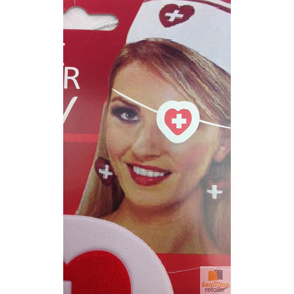 Unisex Costumes Nurse Eyepatch Fancy Dress Hospital Heart Costume Ladies Doctor Party