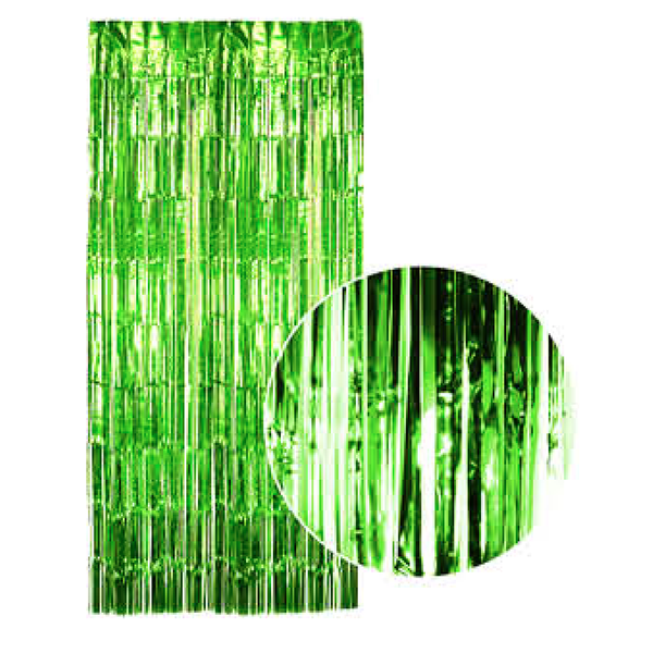 Party Decorations Tinsel Curtain Foil Metallic Fringe Backdrop Party Door Decorations 200Cm X 100Cm Green