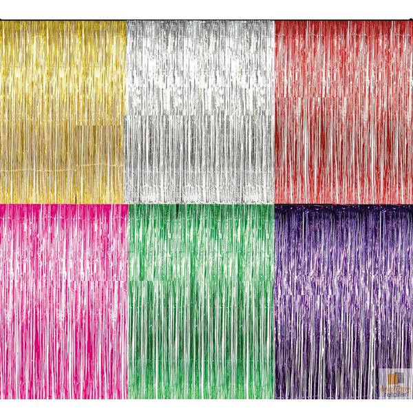 Party Decorations Tinsel Curtain Foil Metallic Fringe Backdrop Party Door Decorations 200Cm X 100Cm Green