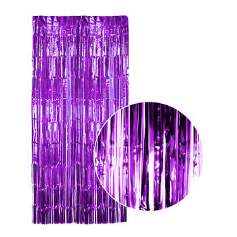 Banners, Bunting & Garlands Tinsel Curtain Foil Metallic Fringe Backdrop Party Door Decorations 200Cm X 100Cm Purple