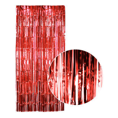 Banners, Bunting & Garlands Tinsel Curtain Foil Metallic Fringe Backdrop Party Door Decorations 200Cm X 100Cm Red