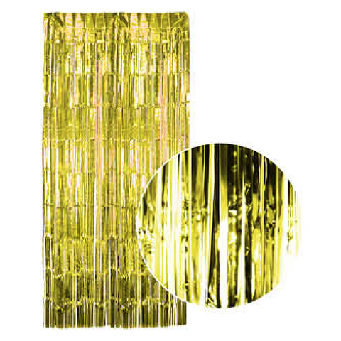 Banners, Bunting & Garlands Tinsel Curtain Foil Metallic Fringe Backdrop Party Door Decorations 200Cm X 100Cm Yellow / Gold