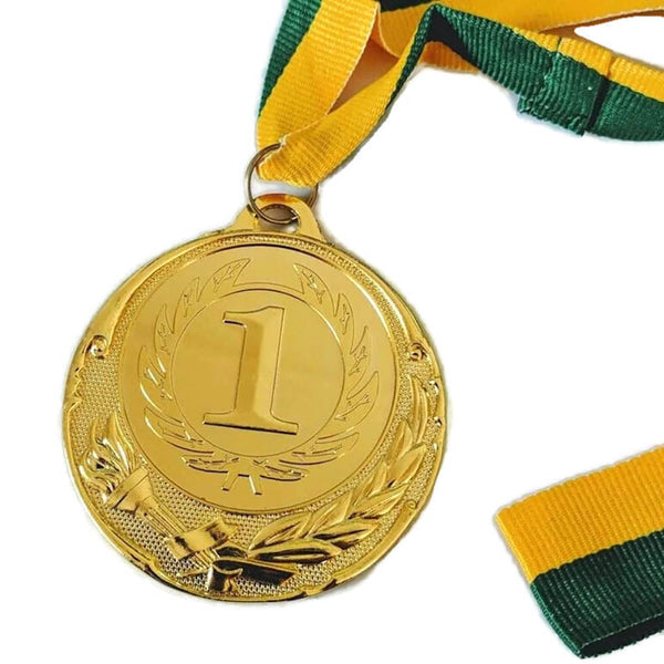 Other Party Supplies Metal Winner Gold Medal 1St Party Favours Sports Day 40Cm Ribbon Green/Gold