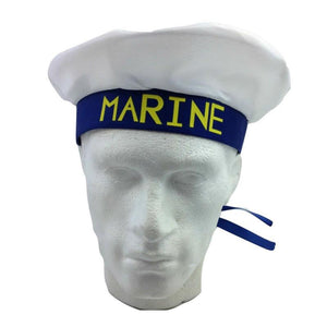 Hats Marine Hat Cap White Navy Skipper Sea Fancy Dress Sailor Costume Accessory