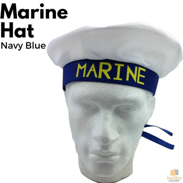 Hats Marine Hat Cap White Navy Skipper Sea Fancy Dress Sailor Costume Accessory