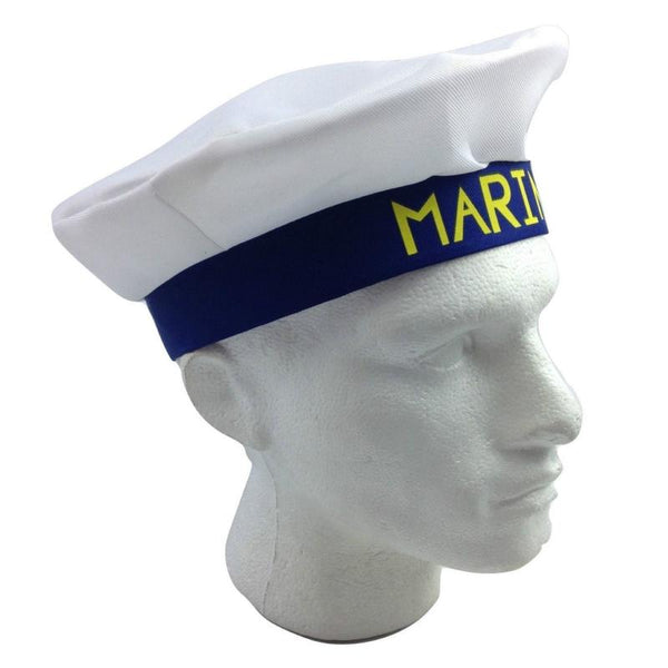 Hats Marine Hat Cap White Navy Skipper Sea Fancy Dress Sailor Costume Accessory