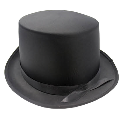 Hats Satin Top Hat Costume Party Cap Fancy Dress Trilby Fedora Black