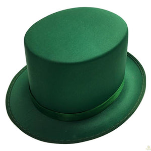 Hats Satin Top Hat Costume Party Cap Fancy Dress Trilby Fedora Green