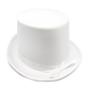 Hats Satin Top Hat Costume Party Cap Fancy Dress Trilby Fedora White