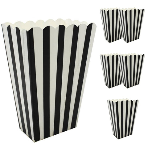 Favours & Party Bag Fillers 6X Popcorn Boxes Wedding Party Favour Lolly Retro Cinema Corn Black