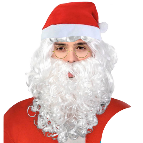 Wigs, Facial Hair Adult Mens Santa Wig Hat Beard Set Christmas Claus Xmas Costume Party