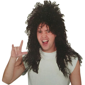 Wigs, Facial Hair Mens Rock Hip Hop Wig Punk Rockstar 80S Party Costume Dude Bogan Curly