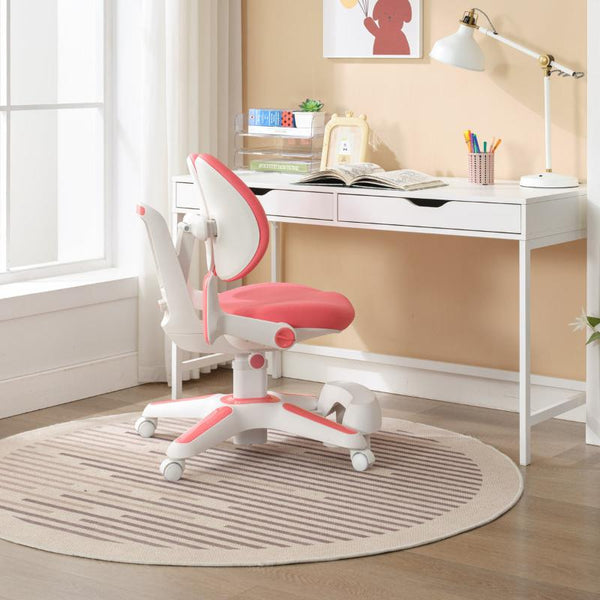 Home Office Desks Ergonomic Children Kids Study Desk And Chair Set Height Adjustable Pink