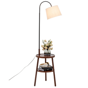 Floor Lamps Naples Tripod Floor Lamp Shelf Storage Drawer Bed Side Table Light W/ Usb Charger