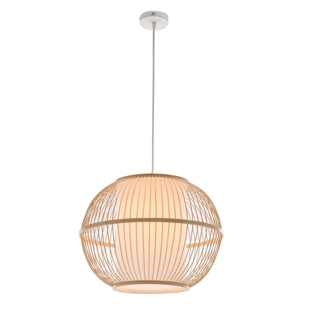 Chandeliers & Ceiling Fixtures Natural Woven Bamboo Sphere Pendant Lamp Hanging Light Bell Shade Boho Tropical