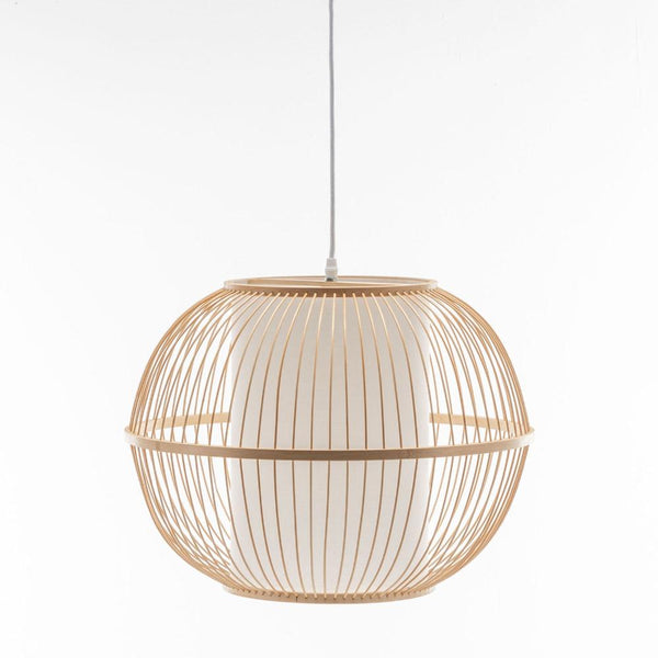 Chandeliers & Ceiling Fixtures Natural Woven Bamboo Sphere Pendant Lamp Hanging Light Bell Shade Boho Tropical