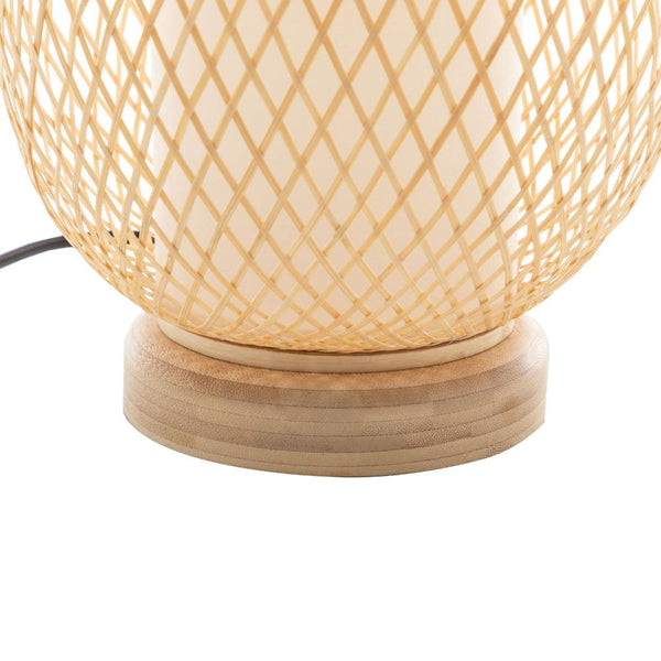 Lamps Natural Woven Bamboo Oval Table Lamp Light Shade Boho Tropical Coastal