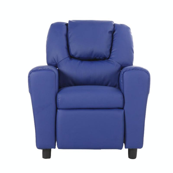 Kids Chairs Set Of 2 Oliver Kids Recliner Chair Sofa Children Lounge Couch Pu Armchair Blue