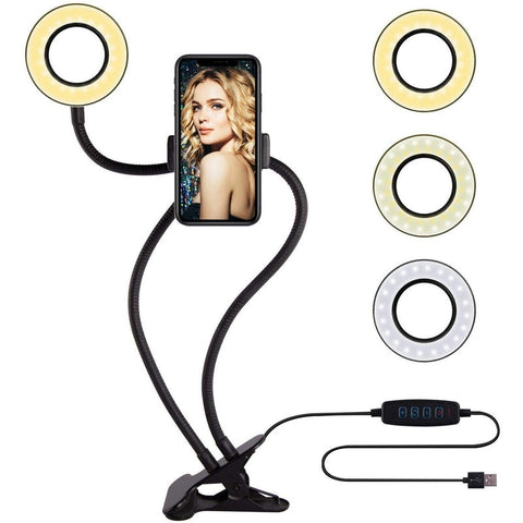 Selfie Lights Professional Live Stream Ring Light With Phone Mount Holder Selfie Usb Lighting