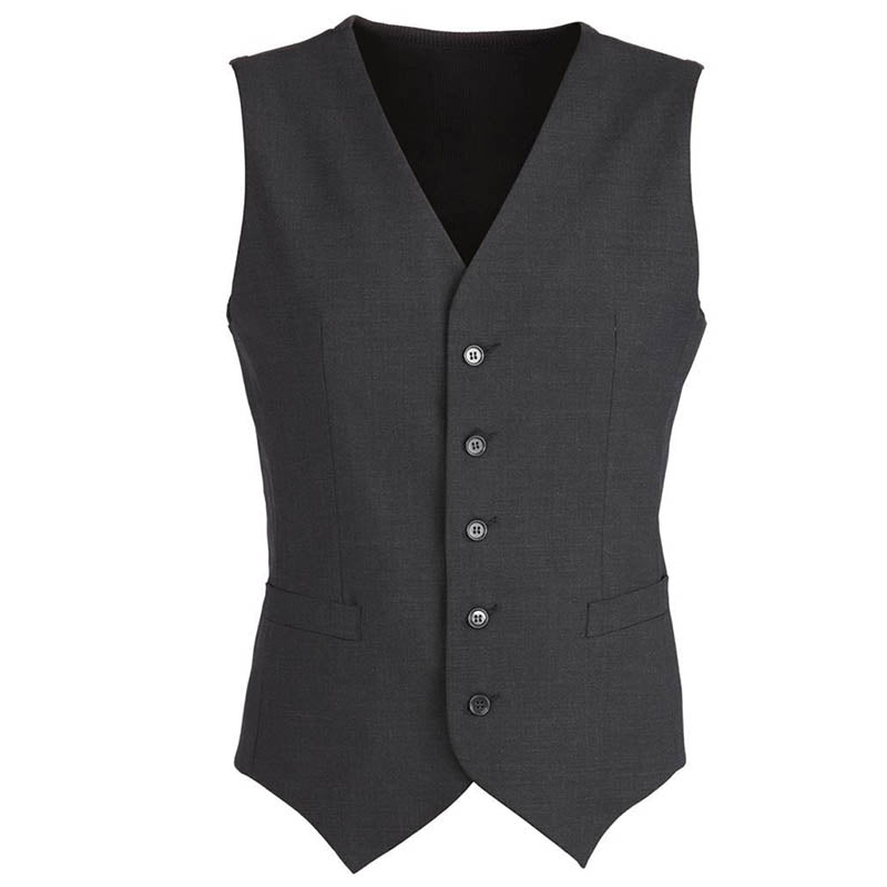 Coats, Jackets & Vests Mens Wool Blend Vest With Knitted Back Waistcoat Sleeveless Charcoal 92