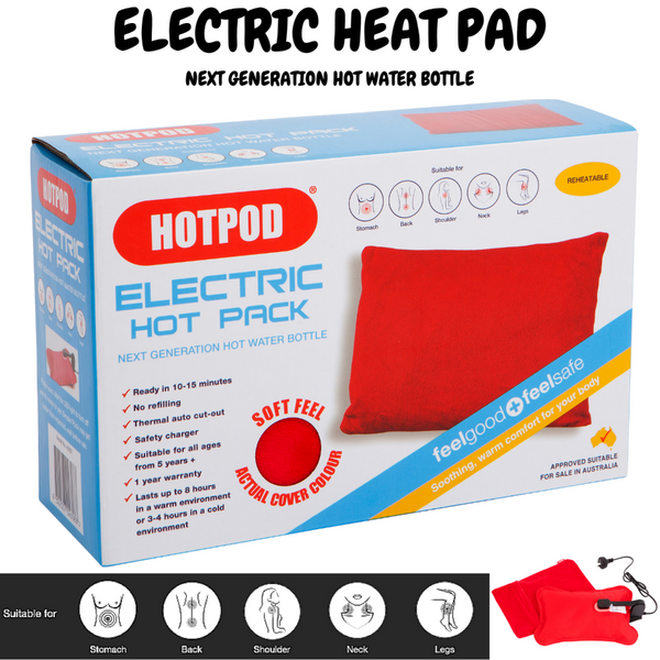 Cold & Hot Packs & Wraps Hotpod Electric Pack Water Bottle Reheat Able Pillow Pad Sleep Aid Safety Approved