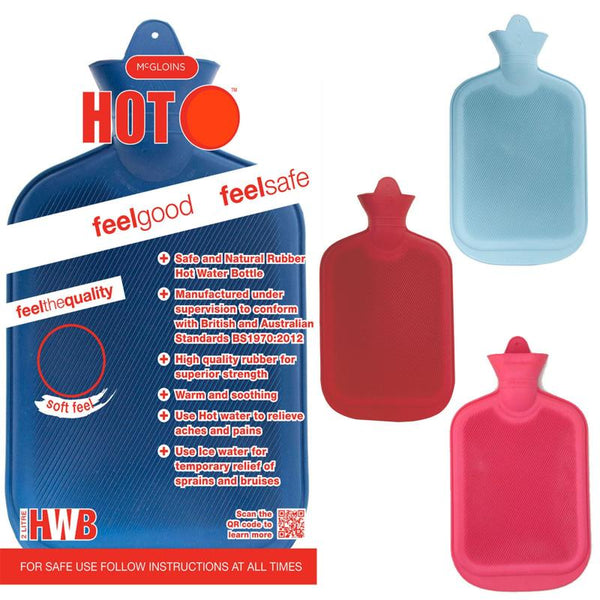 Hot Water Bottles & Covers 2L Hot Water Bottle Winter Warm Natural Rubber Bag