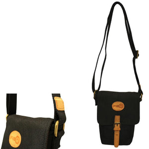 Bags Fib Water Resistant Small Shoulder Canvas Bag Adjustable Strap Black