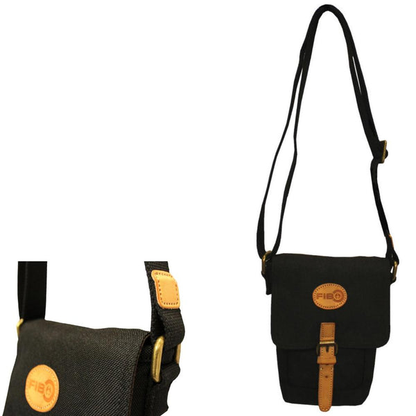 Bags Fib Water Resistant Small Shoulder Canvas Bag Adjustable Strap Black