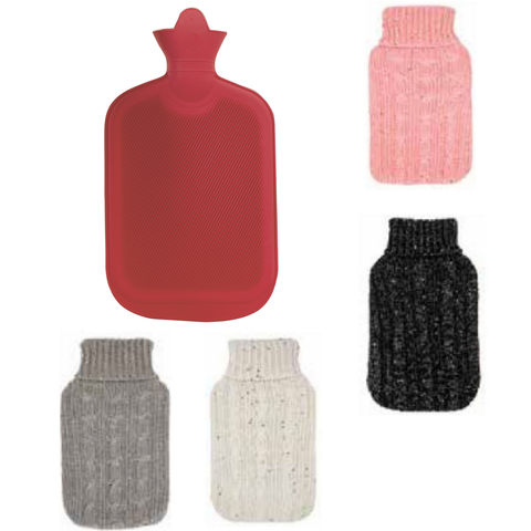 Hot Water Bottles & Covers 2L Hot Water Bottle With Knit Sparkles Cover Winter Warm Natural Rubber Bag