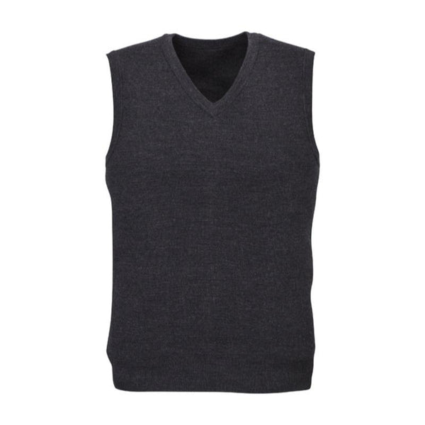 Coats, Jackets & Vests Mens Wool Blend V Neck Vest Sleeveless Double Knit Charcoal X Small