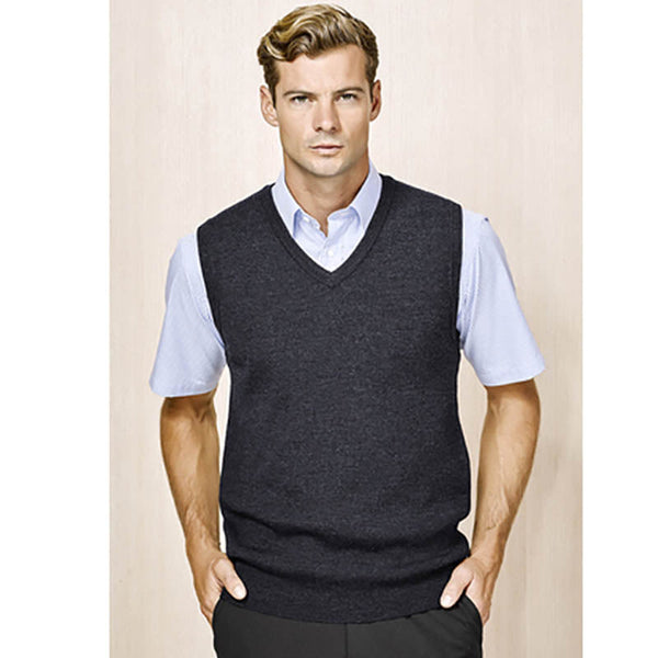 Coats, Jackets & Vests Mens Wool Blend V Neck Vest Sleeveless Double Knit Charcoal X Small