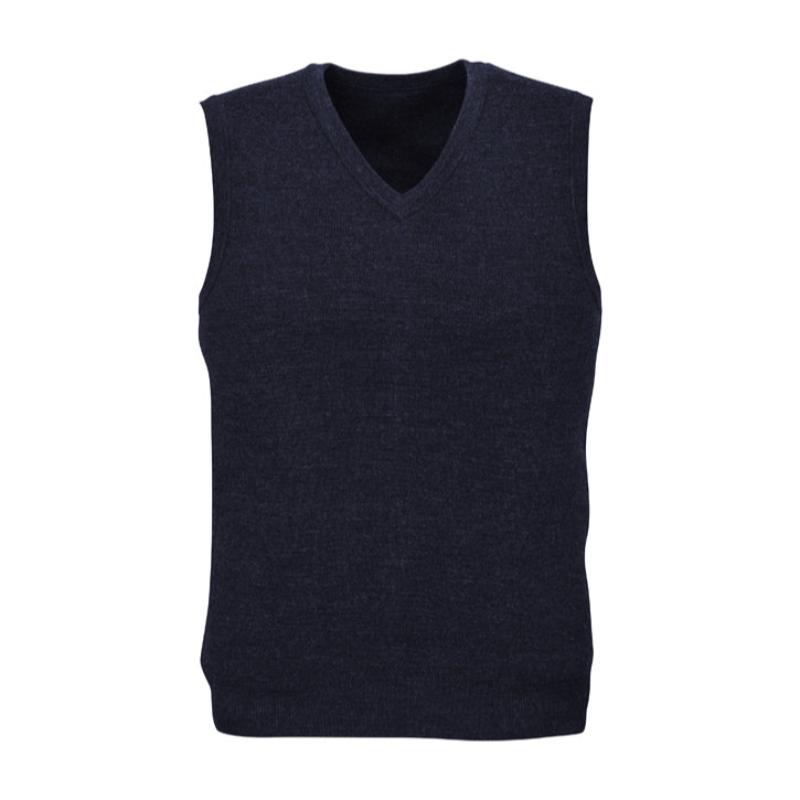 Coats, Jackets & Vests Mens Wool Blend V Neck Vest Sleeveless Double Knit Navy X Small