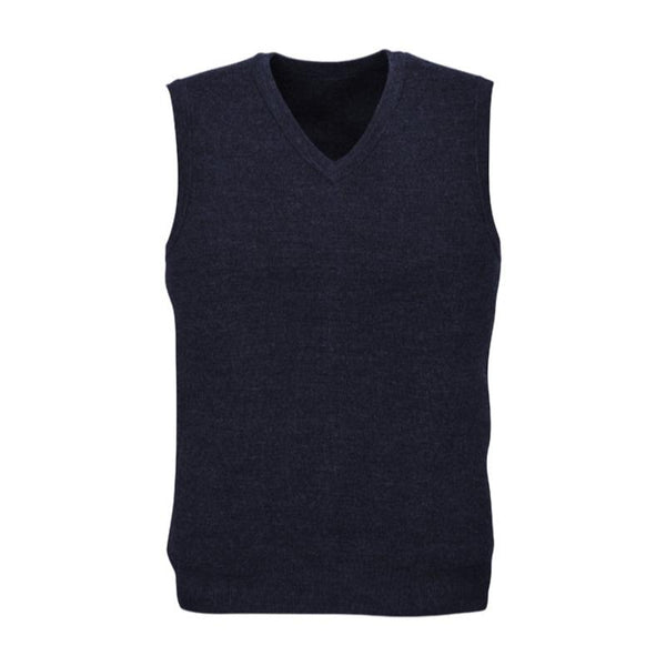 Coats, Jackets & Vests Mens Wool Blend V Neck Vest Sleeveless Double Knit Navy X Small