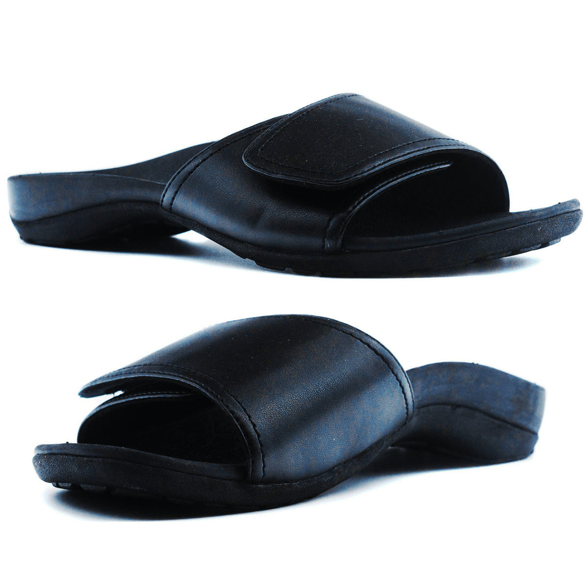 Slippers Axign Orthotic Slides Slip On Thongs Flip Flops Black