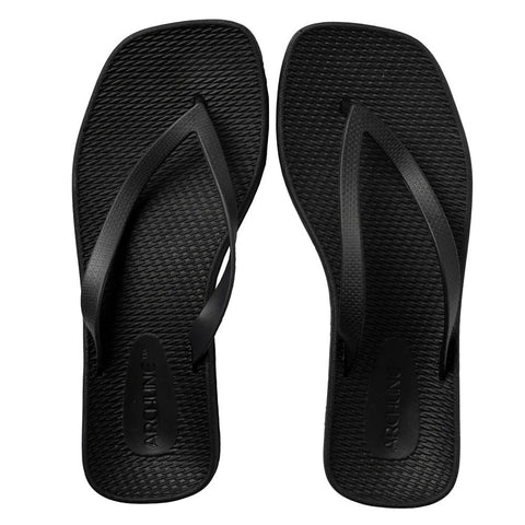 Slippers Archline Breeze Support Orthotic Thongs Flip Flops Black 36 Eur (Womens 5Us)