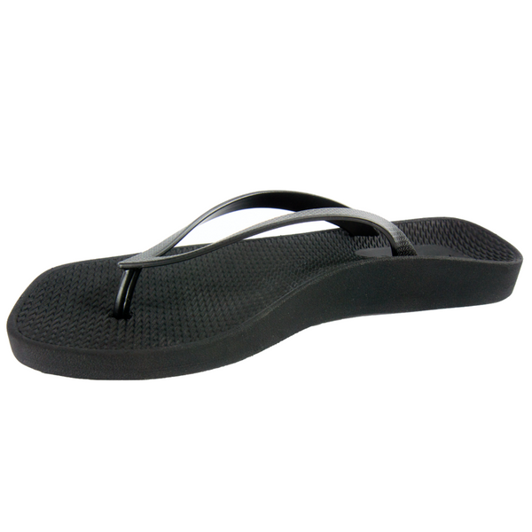 Slippers Archline Breeze Support Orthotic Thongs Flip Flops Black 36 Eur (Womens 5Us)