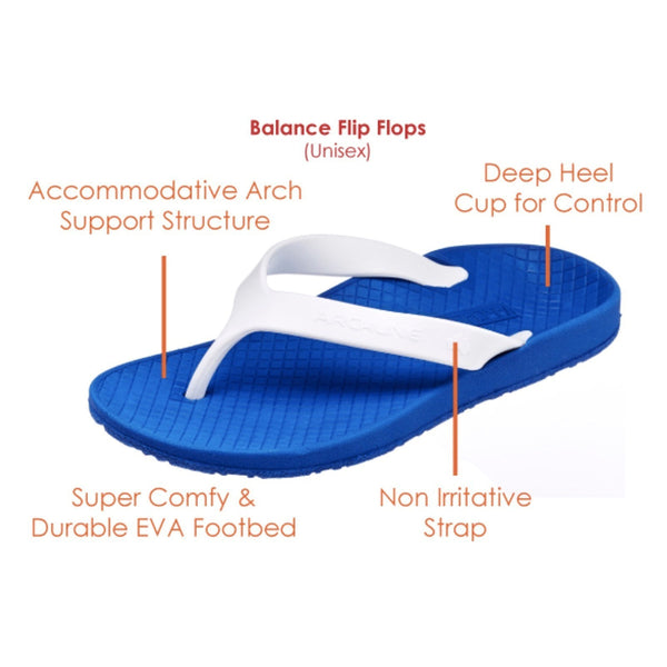 Slippers Archline Orthotic Thongs Support Shoes Footwear Flip Flops Orthopedic White/White