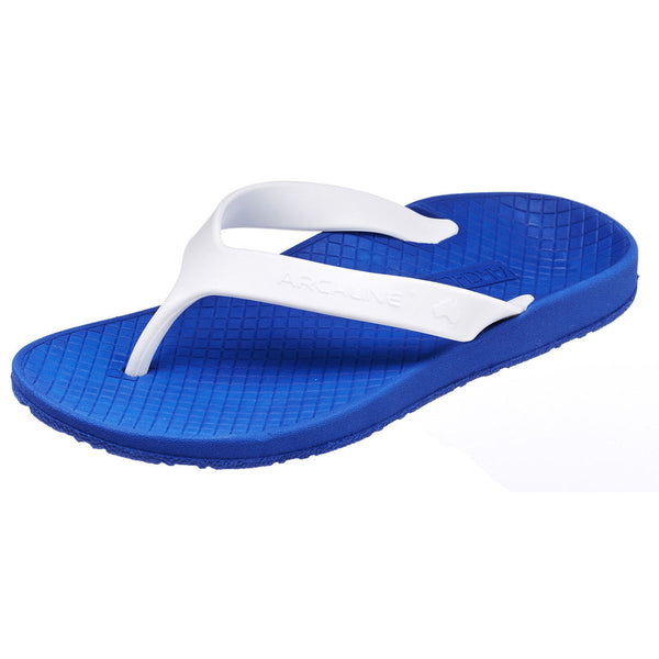 Slippers Archline Orthotic Thongs Support Shoes Footwear Flip Flops Orthopedic Blue/White