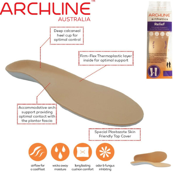 Insoles & Shoe Inserts Archline Insoles Orthotics Full Length Support Diabetics Plantar Fasciitis