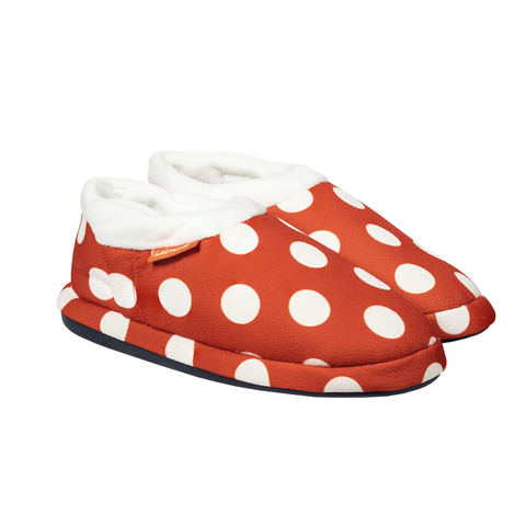 Comfort Shoes Archline Orthotic Slippers Closed Back Scuffs Moccasins Pain Relief Red Polka Dots