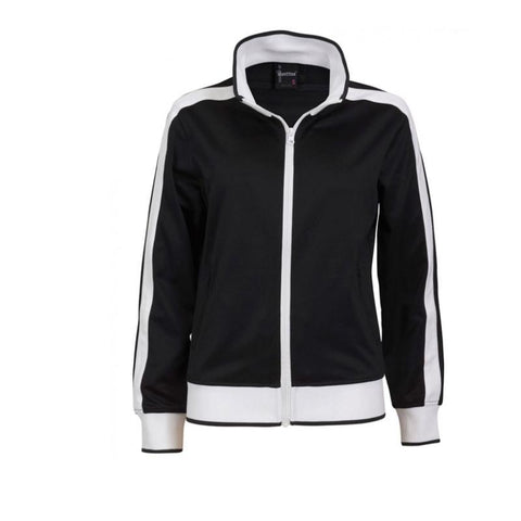 Coats, Jackets & Vests Identitee Ladies Track Top Jacket Tracksuit Warm Winter Full Zip Varsity Jumper Black/White (14 16)