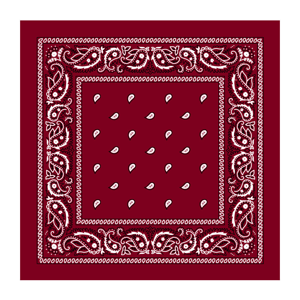 Scarves Bandana Paisley 100% Cotton Head Wrap Durag Bandanna Summer Biker Scarf Mask Burgundy